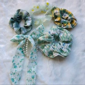 5 scrunchies matcha theme